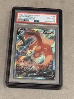 2022 POKEMON SWORD & SHIELD BRILLIANT STARS #154 FULL ART/CHARIZARD V PSA 10 - Image 1