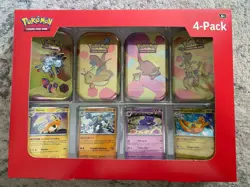 POKEMON TCG 151 TIN COLLECTION 4-PACK MINI TINS SAMS CLUB EXCLUSIVE SEALED - Image 1