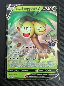 Pokemon TCG SWSH Black Star Promo Alolan Exeggutor V SWSH225 NM - Image 1
