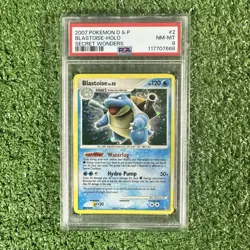2007 POKEMON D & P BLASTOISE-HOLO SECRET WONDERS PSA 8 - Image 1