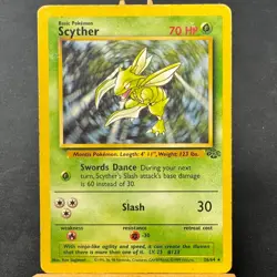 Scyther - 26/64 - Jungle Set - Unlimited - Rare - Pokemon - WOTC - Damaged - Image 1