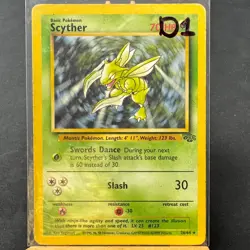 Scyther - 26/64 - Jungle Set - Unlimited - Rare - Pokemon - WOTC - Damaged - Image 3