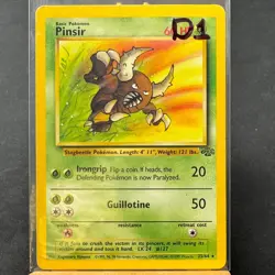 Pinsir - 25/64 - Jungle Set - Unlimited - Rare - Pokemon - WOTC - Damaged - Image 3