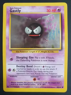 Gastly 50/102 - Base Set 1 - Pokemon Card - Excellent Condition - Image 1