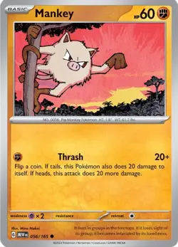 Pokemon Card Mankey 151 Printing Error: Missing Red Ink - Image 4
