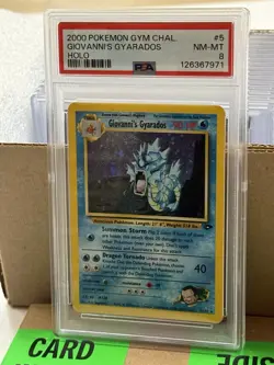 Giovanni's Gyarados Gym Challenge Holo Rare Card 5/132 PSA 8 - Image 1