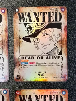 6 SET SP WANTED Monkey D. Luffy,Ace,Sabo,Shanks,Roger One Piece Card Games - Image 4