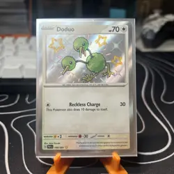 Doduo Holo Baby Shiny Ultra Rare Paldean Fates Pokemon TCG Card 199/091 - Image 1