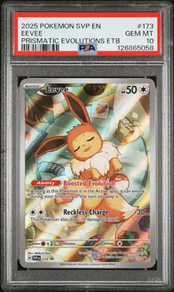 Pokemon TCG Eevee Prismatic Evolutions Black Star Promo Card ETB #173 - PSA 10 - Image 1