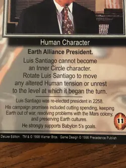LUIS SANTIAGO DELUXE EDITION BABYLON 5 CCG RARE CARD NEAR MINT NEVER PLAYED WITH - Image 3