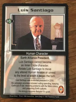 LUIS SANTIAGO DELUXE EDITION BABYLON 5 CCG RARE CARD NEAR MINT NEVER PLAYED WITH - Image 4