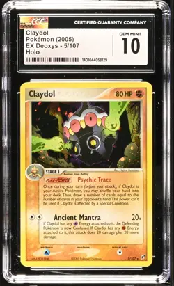 CGC 10 GEM MINT Claydol 2005 EX Deoxys 5/107 Holo Rare Pokemon Card - Image 1