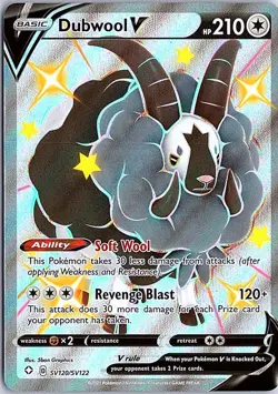 Dubwool V Shiny Holo Rare Shining Fates: Shiny Vault SV120/SV122 LP Pokemon - Image 1