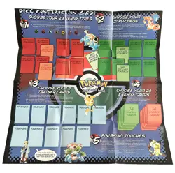 VTG Original WOTC 1999 Pokemon Double Sided Playmat Deck Construction Guide NEW - Image 2