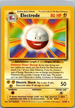 Pokemon Electrode Base Set # 21 MT / NM - Image 1