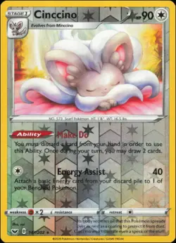 Pokemon - Cinccino #147/202 - SWSH01: Sword & Shield Base Set Reverse Holo - Image 1