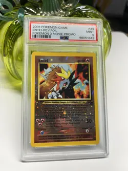 PSA 9 2001 Entei Reverse Holo #34 Pokemon TCG Movie 3 Black Star Promo Mint!!! - Image 1