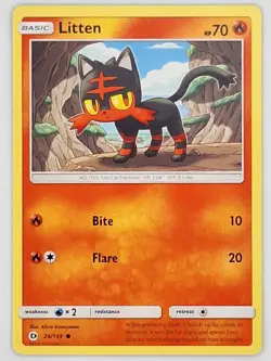 Litten 24/149 Pokemon - Sun & Moon MP - Image 1