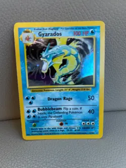 Gyarados 6/102 Holographic Base Set Pokemon Card 1999 Vintage Holo - Image 1