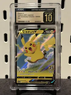 CGC 10 Pristine Pikachu V 020/028 RR 25th Anniversary Collection Pokemon Card - Image 1