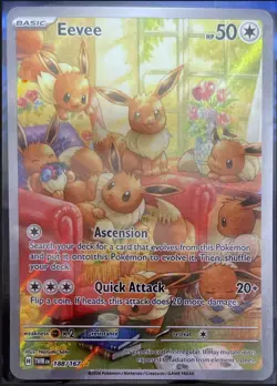 Pokemon Eevee TCG Holo Illustration Rare Card 188/167 S&V Twilight Masquerade NM - Image 1