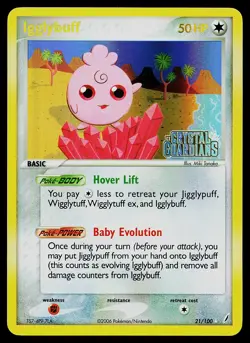 Pokemon Card - Igglybuff Crystal Guardians Stamped 21/100 Reverse Holo - Image 1