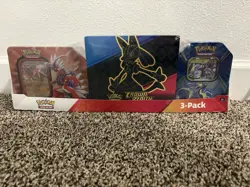 POKEMON Trading Cards TCG Costco 3 Pack Bundle CROWN ZENITH ETB + 2TINS NEW SEAL - Image 1