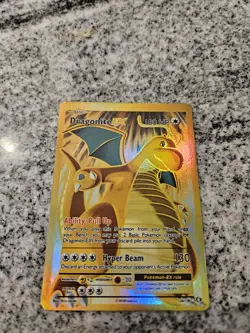 Pokemon Dragonite EX Gold Full Art Holo Card 106/108 Evolutions 2016 Heavy Play - Image 1