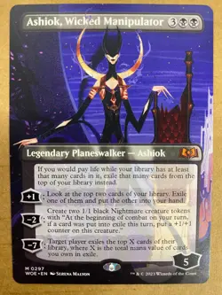 MTG 1x BORDERLESS Ashiok, Wicked Manipulator 297 Wilds of Eldraine Magic x1 NM - Image 1