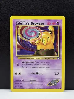 Sabrina's Drowzee 92/132 Common Gym Heroes Pokemon Card Vintage - Image 1