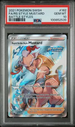 Pokemon PSA 10 GEM MINT Rapid Strike Style Mustard 162/163 Battle Styles - Image 1