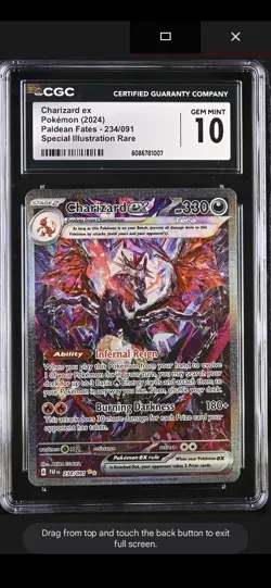 2024 Pokemon Paldean Fates Charizard EX Special Illustration Rare #234 CGC 10 - Image 1