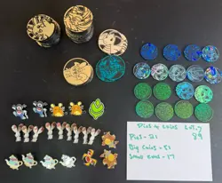 Pokemon TCG - Coin and Pin LOT of 89 - Image 1