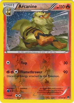 Pokemon - Arcanine - 11/122 - Uncommon - Reverse Holo - XY - BREAKPoint - NM - Image 1