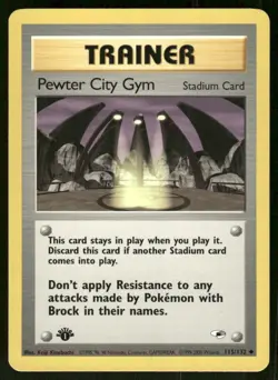Pokemon Tcg NM Pewter City Gym [1st Edition] #115 Pokemon Gym Heroes - Image 1