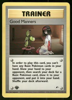 Pokemon Tcg NM Good Manners [1st Edition] #111 Pokemon Gym Heroes - Image 1