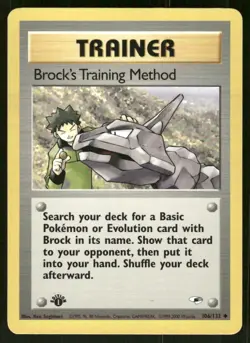 Pokemon Tcg NM Brock's Training Method [1st Edition] #106 Pokemon Gym Heroes - Image 1