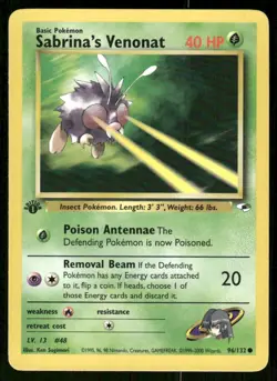 Pokemon Tcg NM Sabrina's Venonat [1st Edition] #96 Pokemon Gym Heroes - Image 1