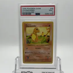 1999 Pokemon Game Charmander Shadowless 46/102 PSA 9 Mint - Image 1