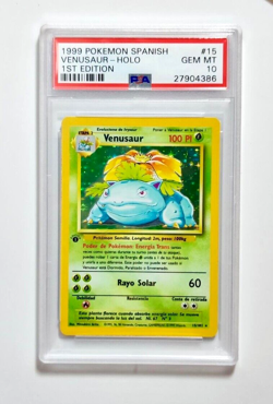Pokemon PSA 10 Venusaur 1st Edition Spanish Base Set #15 - GEM MINT - Image 1