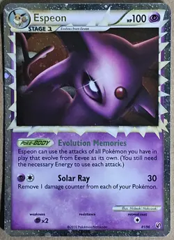 Espeon Undaunted PRIME Ultra Rare HOLO 2010 Pokemon Card 81/90 - Image 1