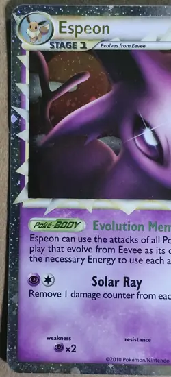 Espeon Undaunted PRIME Ultra Rare HOLO 2010 Pokemon Card 81/90 - Image 2