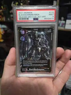 PSA 9 BlackWargreymon Alternate Art BT2-112 SEC Secret Rare Digimon Card - Image 1