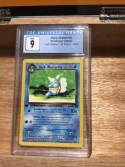 2000 Team Rocket 46 Dark Wartortle 1st Edition CGC Mint 9 WOTC Pokemon Card - Image 1