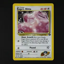 Koga's Ditto (10/132) Holo Gym Challenge Pokemon Card! WOTC NM-MINT - Image 1