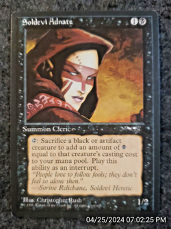 Soldevi Adnate (A) Alliances NM Black Common MAGIC THE GATHERING CARD (DS3D1F4) - Image 1