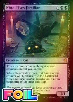 x1 Nine-Lives Familiar FDN Foundations MTG 66 FOIL RARE M/NM 1x - Image 1