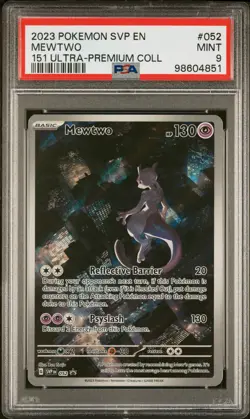 2023 POKEMON SVP EN-SV BLACK STAR PROMO 151 ULTRA-PREM COLL #052 MEWTWO PSA 9 - Image 1