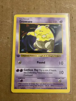 Pokemon TCG Drowzee Base Set 49/102 1st Edition Never Played Near Mint - Image 1