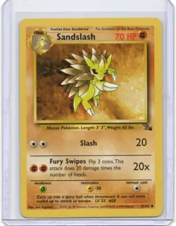 Pokemon TCG Sandslash Fossil 41/62 Regular Unlimited Uncommon LP - 108 - Image 1